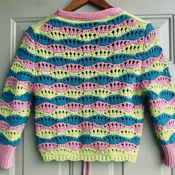 ZARA Striped Knit Cardigan Multicoloured Size S - Picture 6 of 8